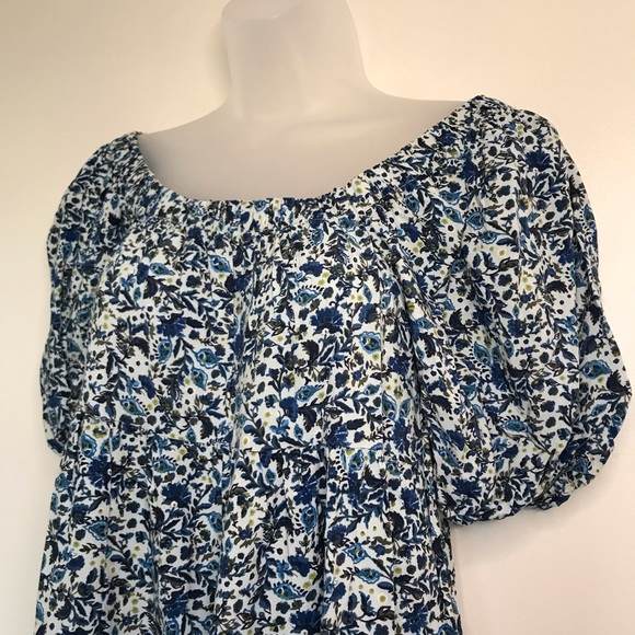 Wild Fable Ruffled Blue Floral Tiered Babydoll Dress - Picture 6 of 10